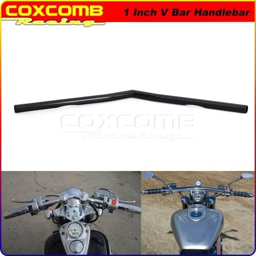 1" Custom 28" Wide 5.5" Pullback Cafe Racer Handlebar V-bar Style Hand Control Bar for BMW Cafe Racer Chopper Bobber Scrambler