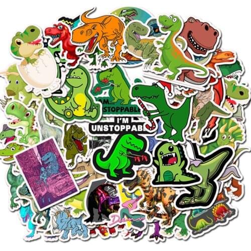 10/30/50pcs Cartoon Animation Tyrannosaurus Rex Stickers Waterproof Stationery Stickers For Car Laptop PVC Backpack Kid Toy