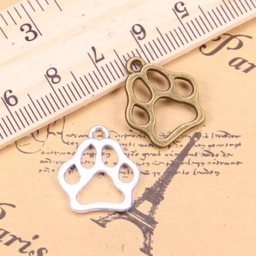 24pcs Charms dog bear paw 19x17mm Antique Pendants,Vintage Tibetan Silver Jewelry,DIY for bracelet necklace