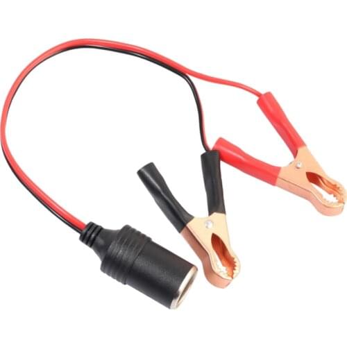 14' Car Cigarette Lighter Power Female Socket Plug Adapter Crocodile Clip