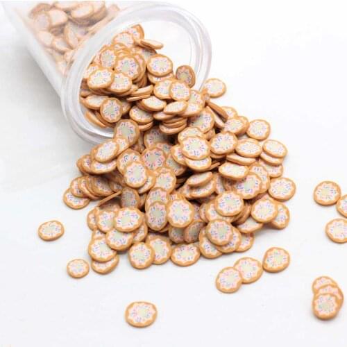 200/50g Round Sweet Donuts Slice Polymer Hot Clay Sprinkles For Crafts DIY Decoration Cake Dessert Simulation Food Miniature