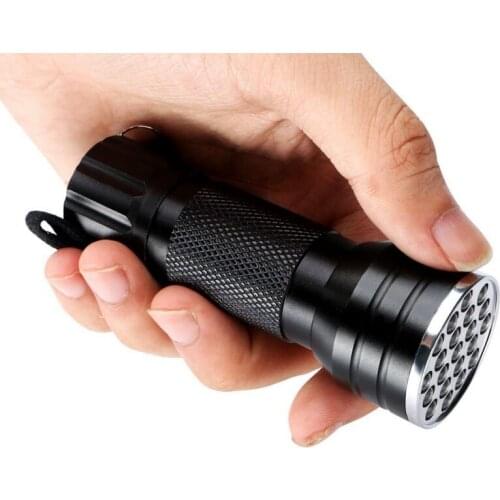 21 LED 395nm UV Cycling Flashlight Ultra Violet Torch Inspection Flashlight Portable Torch Light Lamp Outdoor Tool