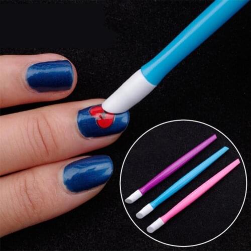 3Pcs/Set Phototherapy Nail Press Sticker Embossed Stick Dead Skin Pusher Pens Nail Tool Portable Dead Skin Pusher Nail Press