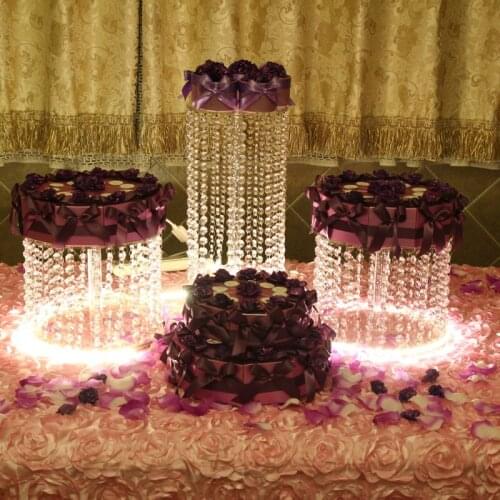 3pcs/set factory wholesale CIRCLE ACRYLIC CUPCAKE PARTY WEDDING CAKE STAND Assemble Clear Holder Display Round D25,30,H45,25