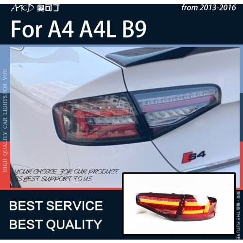 AKD Car Tail Lamp for Audi A4 2013-2016 LED Dynamic Signal Reverese Rear Lamp highlight LED Brake Light All LED Assembly