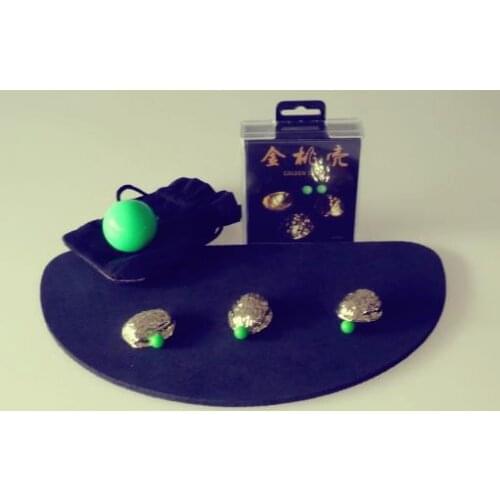 Free shipping Golden shell (With three Peas) - Magic trick,Gimmick,Close up Magic,Fun,Illusion,Magia Toys,Joke,Classic Magie
