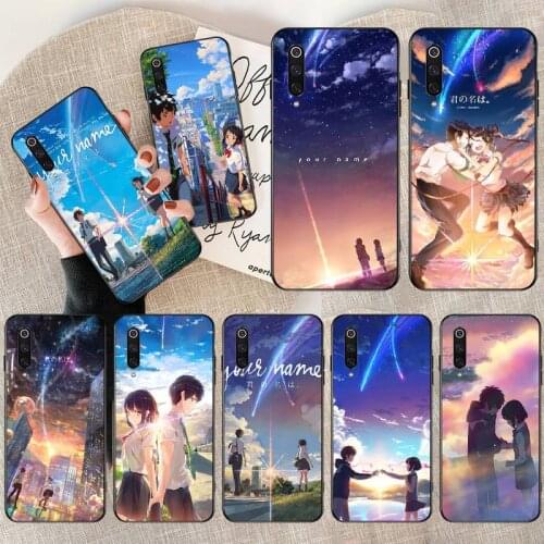 PENGHUWAN Your Name Movie Anime Cover Black Soft Shell Phone Case for Redmi Note 8 8A 7 6 6A 5 5A 4 4X 4A Go Pro Plus Prime