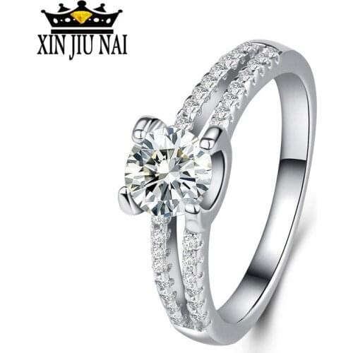 Four Claw Rhinestone Austria Square Shape Cubic Zircon Ring Female Wedding Rings For Women Simple Jewelry Korean Version