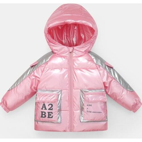 Glossy Girls Winter Jackets boys coats 2-8Y children clothing Winter Coat Boys snowsuit warm duck down kids Girl Parka Jacket