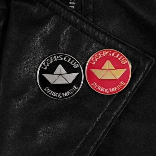 Losers Club enamel pins Stephen King movie badges brooches Black red round Lapel pin Clothes shirt bag hat Classic Jewelry gifts