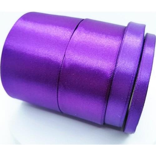 6/10/15/20/25/40/50mm Violet Satin Ribbon 25Yards Crafts Gift Wrapping DIY Bows Bouquet Decoration Sewing Christmas Tree Wedding