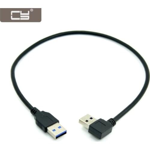 CY 0.4M Right Angled 90 Degree USB 3.0 A Type Male to Straight A Type Male Data Cable