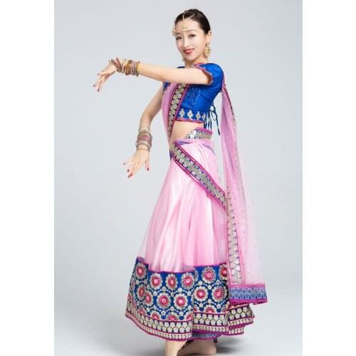 Suit Exceed India Lengha Sari Woman Belly Dance Performance Pink Colour Juvenile vogue korean style