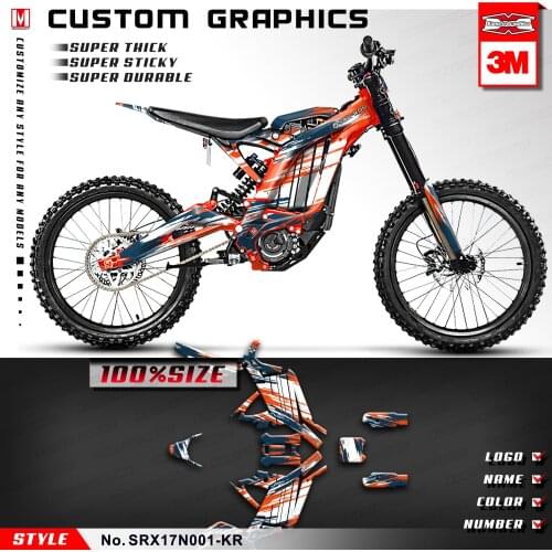 KUNGFU GRAPHICS Electric Dirt Bike Decor Racing Stickers Decal Kit Wraps for Sur-Ron Light Bee X/S (Style no. SRX17N001-KR)