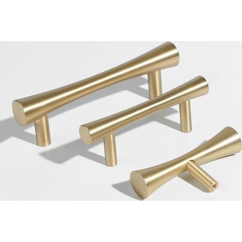 Brass Gold Cabinet Handles Goldenwarm Furniture Hardware T Bar Kitchen Door Knobs Drawer Handles