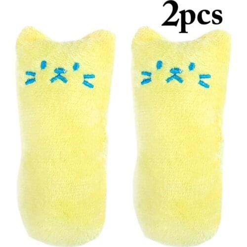 Legendog 2Pcs/Set Catnip Toys Plush Bite-Resistant Teeth Cleaning Cat Chew Toy Cat Sound Toy Pet Supplies Cat Favors