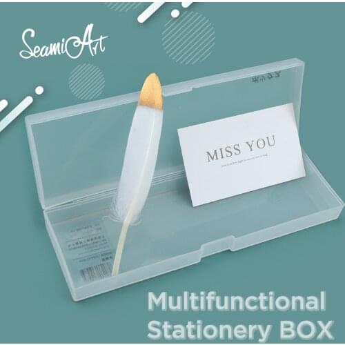 Seamiart Matte Transparent Pencil Case/Painting Tool Box/Multifunctiional Stationery Box Shool Supplies
