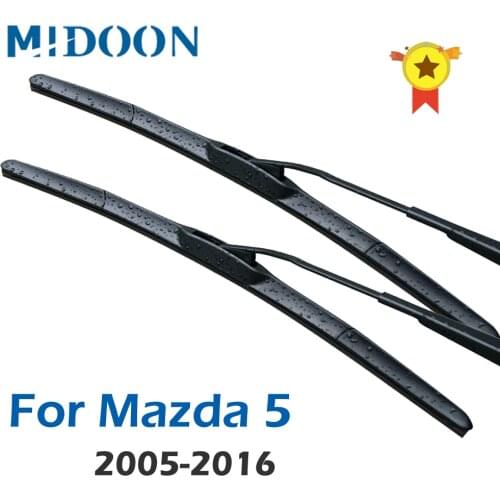 MIDOON Hybrid Wiper Blades for Mazda 5 MPV Hook Arms 2005 2006 2007 2008 2009 2010 2011 2012 2013 2014 2015 2016