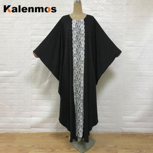 Kalenmos Eid Muslim Abaya Dress Moroccan Kaftan Ramadan Islamic Ropa Women Dubai Lace Beads Prayer Garment Caftan Long Robe