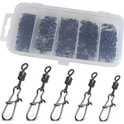 Fishing Gear Set Connector 50/100pcs Fishing Swivels Interlock Pin Snap Rolling Swivel Fishhook Lure Fishing Hook Accessories