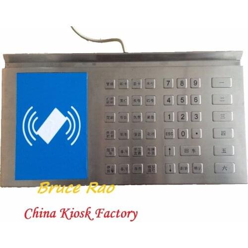 Custom 47 keys multi-function metal keypad/keyboard integrated with NFC/RFID contactless smart card reader for toll booth