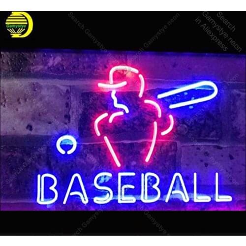 Neon Sign for Baseball Sport Man Real Glass Tube Neon Bulb Signboard decorate restaurant Handcraft sign Light up sign lampara