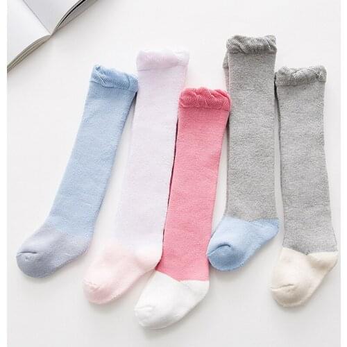 10pair/lot 0-1t High Quality New Baby Girls Stockings Pure Cotton Candy Colors Winter Thickened Towel Comfortable Stocking