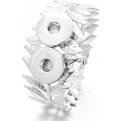 New Fashion Metal Snap Cuff Bracelet Bangles Fit 18mm Snap Suttons DIY Jewelry For Women Men ZE269