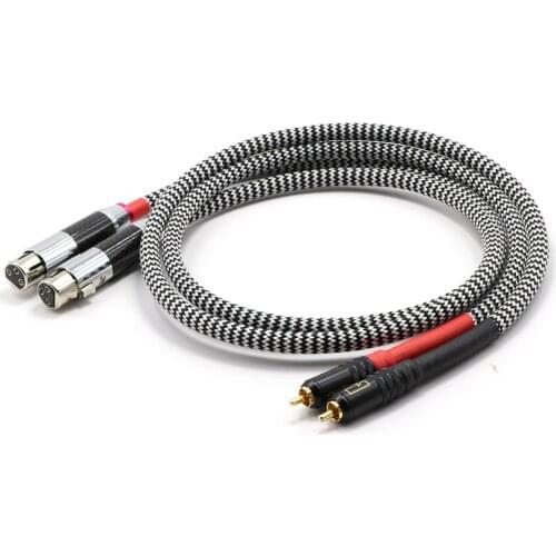 Pair X407 ST-48B 5N OCC Silver Plated RCA TO Carbon Fiber XLR Balance Audio Cable,Audio video XLR cable
