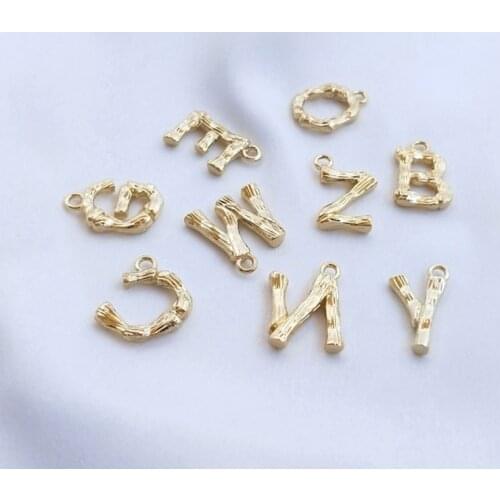 Copper 12MM Bright 26 Letters Alphabet Charms Pendants DIY Jewelry Making Findings Fitting