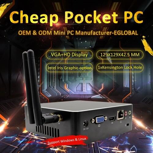 Portable Mini PC Intel Core i3 6167U i5 6260U i7 6560U Fan Mini Computer Graphics Iris Barebone NUC 4K Nettop LAN VGA HDMI WIFI