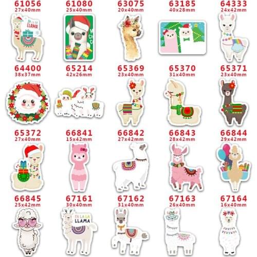 DIY Craft Supplies Sewing Accessories Cartoon Alpaca Printed Planar Resins Mold 10 Pieces. PR-61056