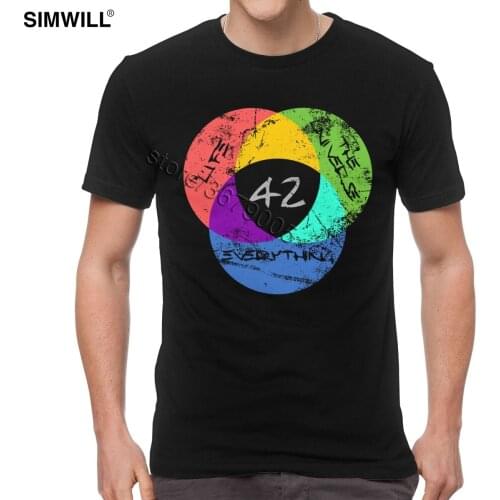 Retro Distressed 42 The Answer To Life The Universe And Everything T-shirt Graphic Cotton Tee Funny Quote Douglas Adams T Shirt