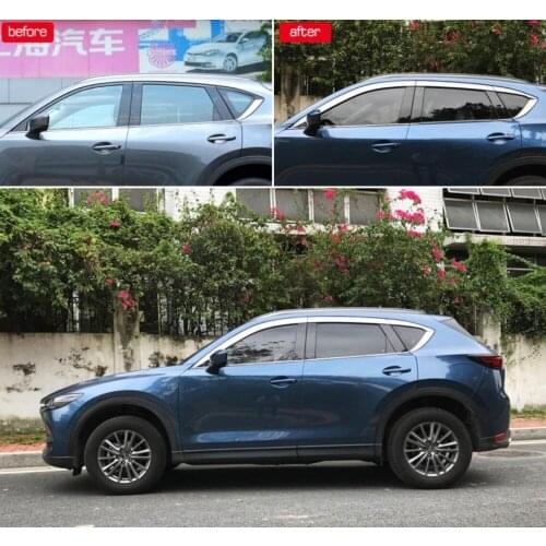 ABS Chrome plastic Window Visor Vent Shades Sun Rain Guard car accessories for Mazda CX-5 CX 5 2017 2018 2019 car styling