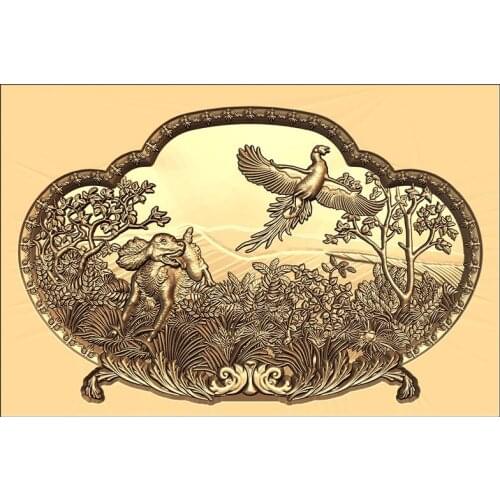 STL model dog decor panel 3d model relief for CNC, Artcam, Aspire, 3D furniture decoration Decor