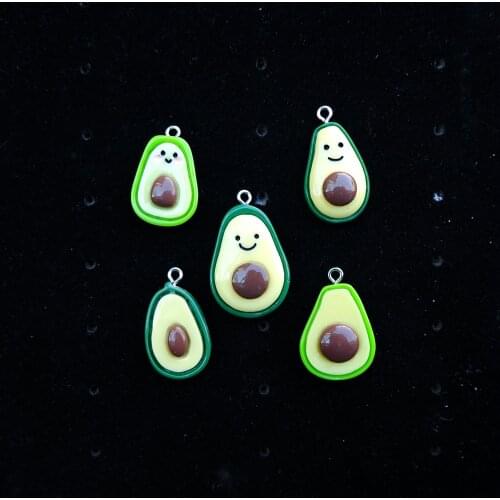 TBAEW Kawaii Avocado Charms Bracelets Necklace Earring Jewelry Making Flat Back Cabochon Pendants