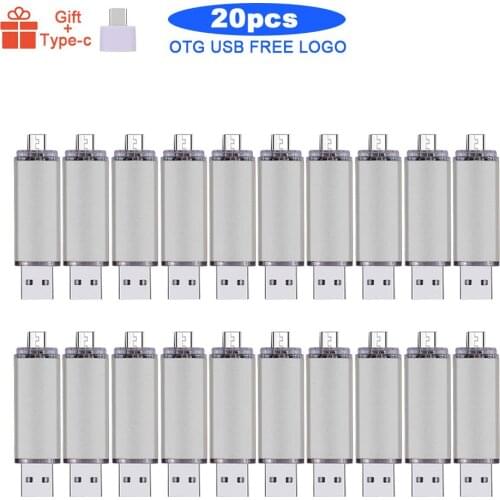 20pcs/lot free logo USB Flash Drive OTG Pen Drive 128gb 64gb Usb Stick 32gb 8gb Pendrive Flash Disk for Android SmartPhone/PC