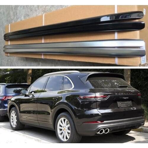 Aluminum Alloy Paste Installation Top Roof Rack Rail Luggage For Porsche Cayenne 2018 2019 2020 2021 (Silver Black)