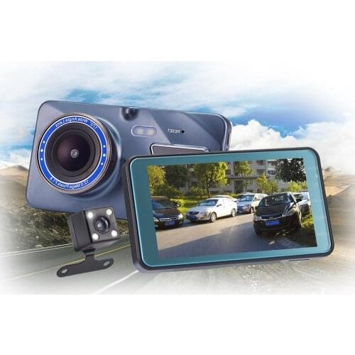 4" Car Camera Video Recorder DVR Recording 1080P HD Front 170° Rear 720P Dual Lens Wide Angle G-sensor Dash Cam