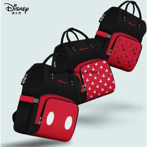 Disney Mommy Bag Polka Dot Waterproof Multifunctional Large Capacity Double Shoulder Mothers Back Milk Bag Mother and Baby Bag