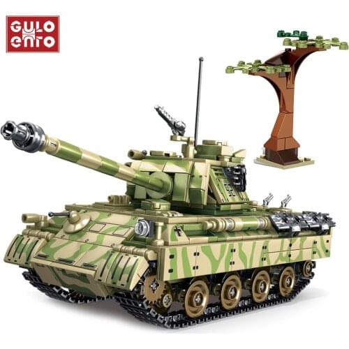 Military Series Main Battle Tank Building Blocks Leopard 2 T-14 ARMATA Heavy Tank City Army Kids Toys Children Gifts