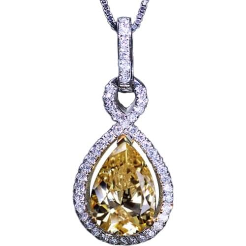 Silver Plated Ladies Pendant Pear Shaped Zircon Pendant Girl Mood Pendant Wedding Anniversary Gift Female Personality Jewelry