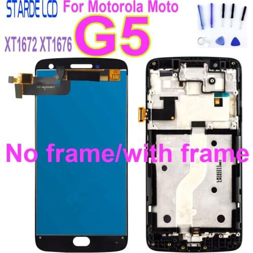 5.0"LCD For Motorola Moto G5 XT1670 XT1671 XT1672 XT1675 XT1676 LCD Display Touch Screen Digitizer Assembly with Frame