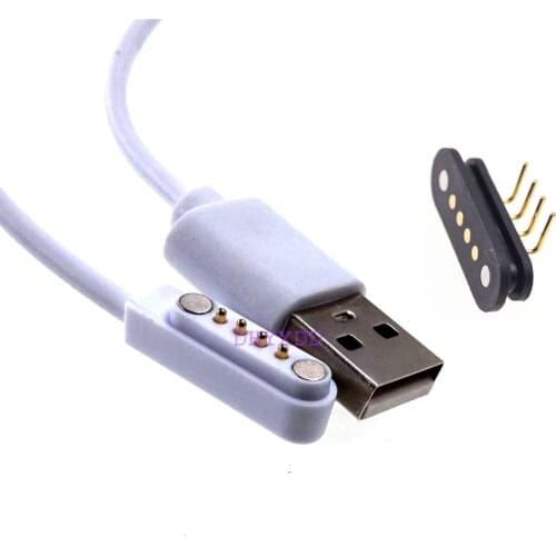 1Sets Magnetic Usb Charging Cable Male Female Pogo Pin Connector Power Charge Solution 4 Pin 2.5MM Magnets Contact Pad PCB Solde