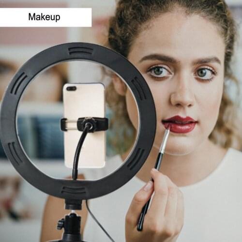 10 Inch Led Selfie Light Ring Camera Phone Holder Makeup Camera Light Lamp Mini Photography Stand 3 Mode