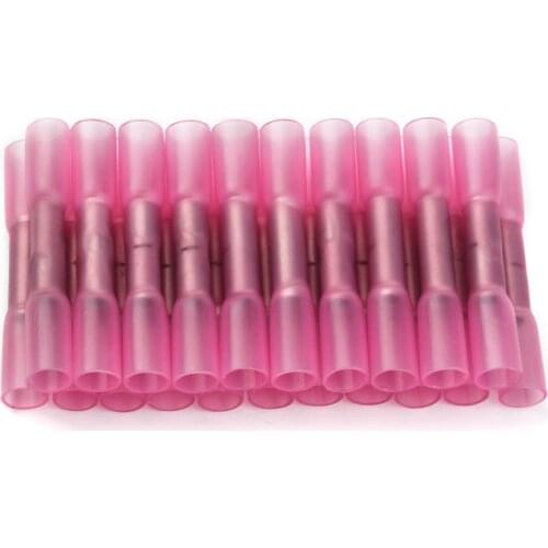 10PCS Red Heat Shrink Connectors Insulated Waterproof Terminals Seal Butt Electrical Wire Crimp Terminals 22-18 AWG