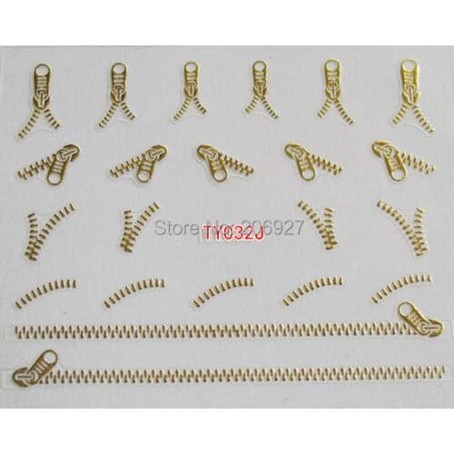 2PCS TY032-Gold Nail Art Cute Gold Sticker Nail Art Sticker