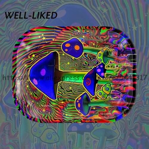 2021 Creative Mushroom Rolling Tray 180*140 MM Metal Tinplate Cigarette Trays Smoking DIY Accessories Birthday Gifts