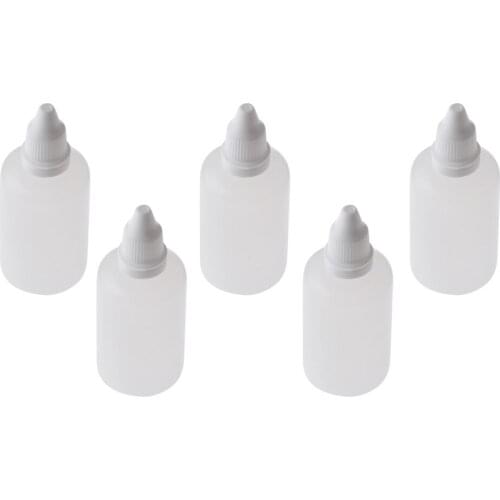 5pcs 50ml Empty Plastic Squeezable Dropper Bottles for Eye Drop Lab Liquid