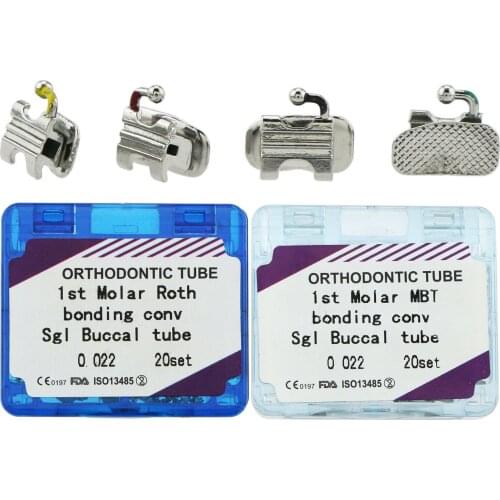 80Pcs Dental Orthodontic Buccal Tubes 1st Molar Roth MBT 0.022 Convertible Sgl